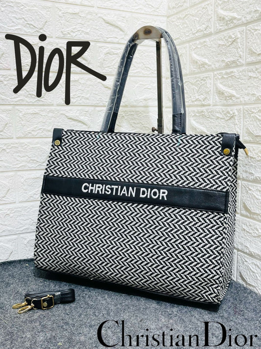Black and White Christian Dior Luxury Brand Handbag