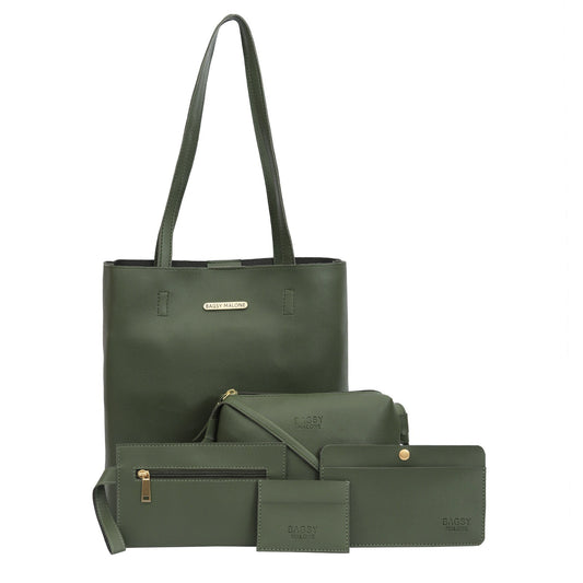 Pack Of 5 Green Structured Tote Bag
