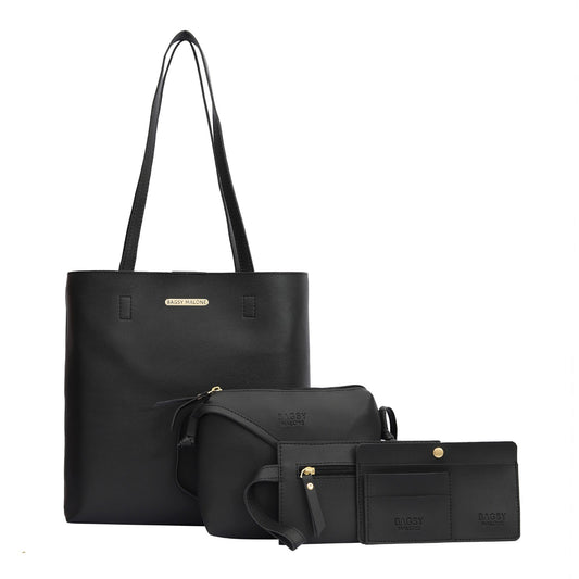 Black Pack Of 5 Structured Tote Bag